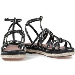 Alaïa Studded Espadrille Sandal, Size 38 (US 8)